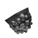 Abstract black ceramic pleated vase living room textured sculpture