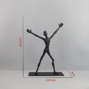 Abstract black geometric couple cast iron sculpture living room decor
