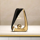 Abstract black & gold geometric triangles sculpture living room decor