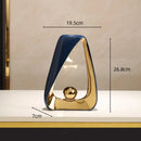 Abstract black & gold geometric triangles sculpture living room decor