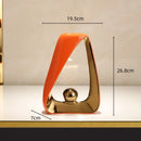 Abstract black & gold geometric triangles sculpture living room decor