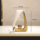 Abstract black & gold geometric triangles sculpture living room decor