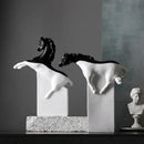 Abstract black & gold horse sculpture – living room figurine