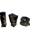 Abstract black & golden notch ceramic vase living room decor accessory