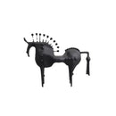 Abstract black horse metal sculpture living room decorative figurine