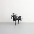 Abstract black horse metal sculpture living room decorative figurine