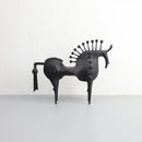 Abstract black horse metal sculpture living room decorative figurine