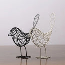 Abstract black iron bird figurines living room woven sculpture