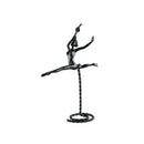 Abstract black metal ballerina dancer sculpture living room decor