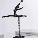 Abstract black metal ballerina dancer sculpture living room decor