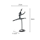 Abstract black metal ballerina dancer sculpture living room decor