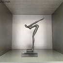 Abstract black metal gymnast statue desk ornament living room decor