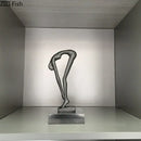 Abstract black metal gymnast statue desk ornament living room decor