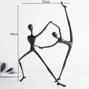 Abstract black metal sports figure sculpture living room decor