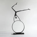 Abstract black metal sports figure sculpture living room decor