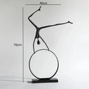 Abstract black metal sports figure sculpture living room decor