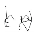 Abstract black metal sports figure sculpture living room decor
