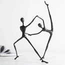 Abstract black metal sports figure sculpture living room decor