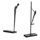 Abstract black metal sports figure sculpture living room decor