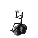 Abstract black resin paper airplane cloud figurine living room decor