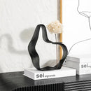 Abstract black resin ring sculpture – living room home decor