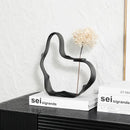 Abstract black resin ring sculpture – living room home decor