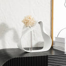 Abstract black resin ring sculpture – living room home decor