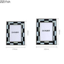 Abstract black & silver checkered photo frame bedroom desktop decor