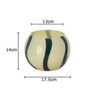 Abstract black stripes cream ceramic vase living room decor