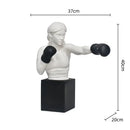 Abstract black & white boxer resin statue living room decor