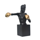 Abstract black & white boxer resin statue living room decor