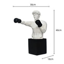 Abstract black & white boxer resin statue living room decor