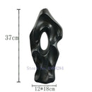 Abstract black & white ceramic vase living room decor sculpture