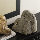 Abstract black & white geometric stone rockery – living room sculpture