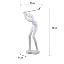 Abstract black & white golf player sculpture living room decor