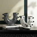 Abstract black & white graffiti ceramic vase living room decor