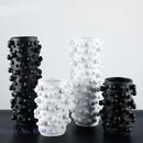 Abstract black & white irregular bumps resin vase living room decor