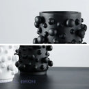 Abstract black & white irregular bumps resin vase living room decor