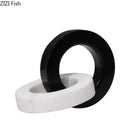 Abstract black & white marble round ring sculpture living room decor