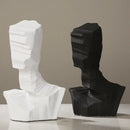 Abstract black & white resin decoration geometric living room sculpture