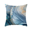 DecorBites™ Blue Ink Gold Edge Geometric Cushion Cover - Polyester Throw Pillow Case