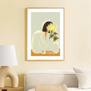 Abstract botanical and girl hand wall art set of 6 – living room decor