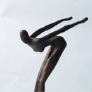 Abstract bronze diving sportsman metal sculpture living room decor