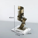 Abstract bronze irregular crimp metal sculpture living room decor