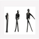Abstract bronze sculpture set living room gold plated figure decor