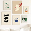 Abstract Cat Canvas Wall Art