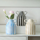 Abstract Ceramic Hydroponic Vase Black