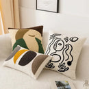 Abstract earthy embroidery pillow cover living room decor