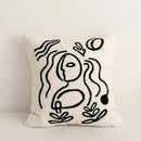 Abstract earthy embroidery pillow cover living room decor