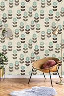 Abstract Floral Pattern Wallpaper